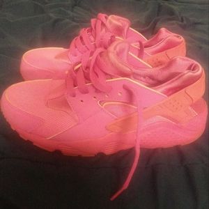 Nike Huarache Run GS Shoes Hot Pink Laser Fuchsia Women's Sz 6.5